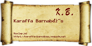Karaffa Barnabás névjegykártya