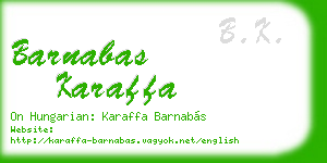 barnabas karaffa business card