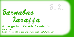 barnabas karaffa business card